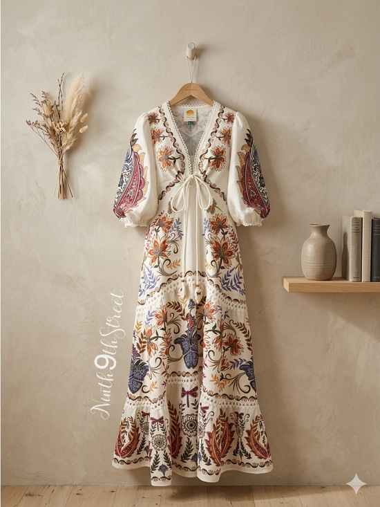 FARM Rio Dresses & Skirts - Farm Rio Boho Glam Floral Maxi Dress XS NWT